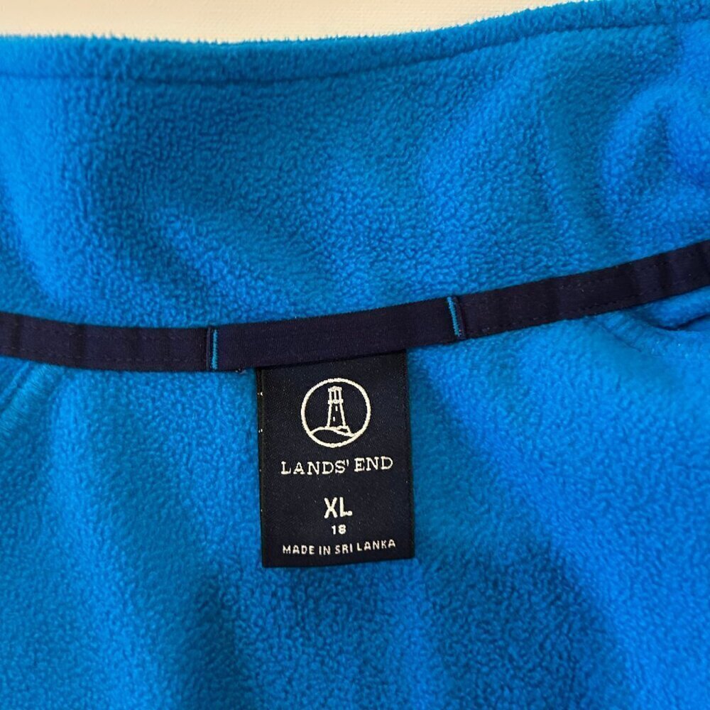 Lands' End Women's ‎ Size 18 XL Zip-Front Fleece Vest Bright Blue - Picture 3 of 9